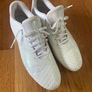 Under Armour Cleats- White Metallic  Football